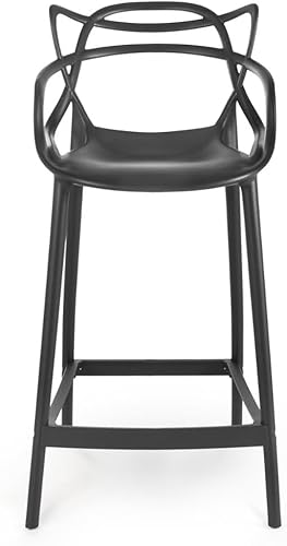 kIT Conjunto 2 Banquetas Altas com Encosto Allegra, Polipropileno, Moderna Versátil para Sala de Jan