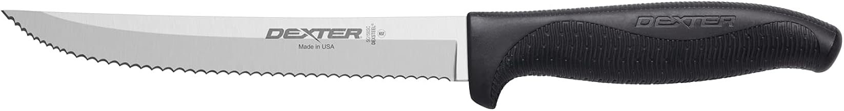 Dexter Russell 6" Scalloped Utility Knife, Black