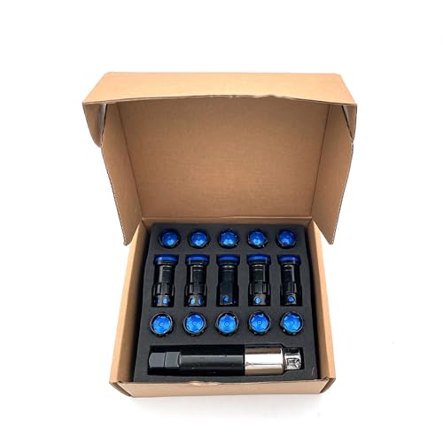 Image of M12x1.5 Anti-Theft Wheel Stud Nuts, 20PCS Smooth Cone Seat Closed Wheel Nuts 11 /16'' Hexagonal Rustproof Nuts