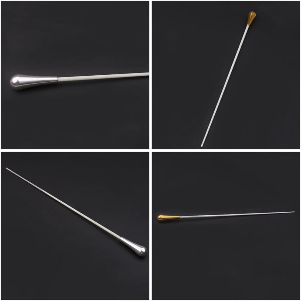 ERINGOGO 2pcs Musical Conductor Baton Lightweight Music Band Conducting Baton for Symphony Concert Leader Choral Director Gold Silver : Musical Instruments