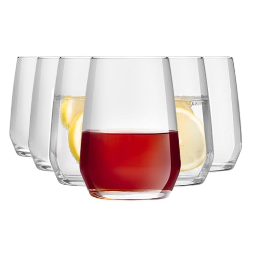 Murago - Longdrinkgläser 6er Set Elegance ca. 450ml - Spülmaschinenfeste Trinkgläser Set ohne Stiel Weingläser Tumbler Gläser Moderne Große hohe dünne Gläser für Whisky Wassergläser Trinkglas