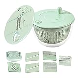 Ensaladora De Ensalada Con Rebanadora De Verduras | Y Escurridor De Lechuga - Herramienta Multifunción Para Preparación Alimentos Patata Jengibre Ajo Frutas - Preparación Verduras Manzana