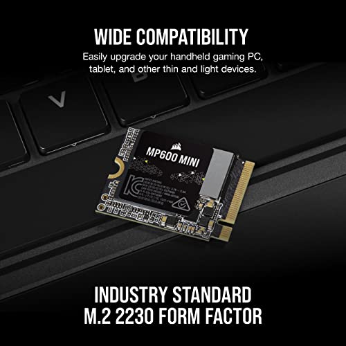 Image of Corsair MP600 MINI 1TB PCIe 4.0 x4 NVMe M.2 SSD - M.2 2230 - Up to 7,000MB /sec Read - High-Density TLC NAND - Great for Steam Deck and Microsoft Surface