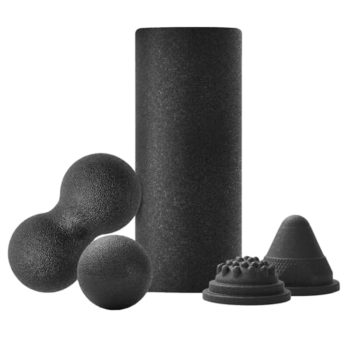 Juego de Rodillos de Espuma - Rodillo de Espuma de Alta Densidad para Gimnasio | Masajeador Muscular para Deportistas Gimnasio Yoga Pilates Fitness Entrenamiento Piernas Espalda