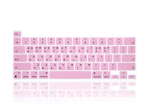 Coque clavier MacBook Pro 13 M1 : protection ultra-fine en silicone rose, modèle A2338 (US)