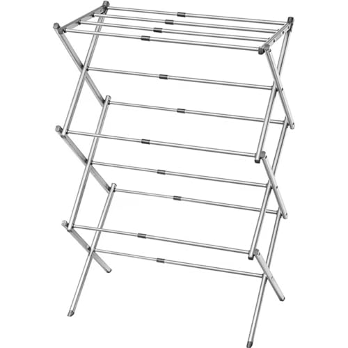 Easy Shopping® 3 Tier Clothes Airer, Extendable Drying Rack & Clothes Horse, Laundry Drying Rack, Adjustable and foldable Towel Rack Air Drying Clothing