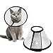 Depets Adjustable Recovery Pet Cone E-Collar for Adult Cats and Small Dogs, Plastic Elizabethan Collar with Soft Edge, Medium Size 5#, Neck Circumference 9"