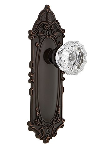 Hottest Sales Nostalgic Warehouse 708061 Victorian Plate with Crystal Glass Knob, Double Dummy, Timeless Bronze