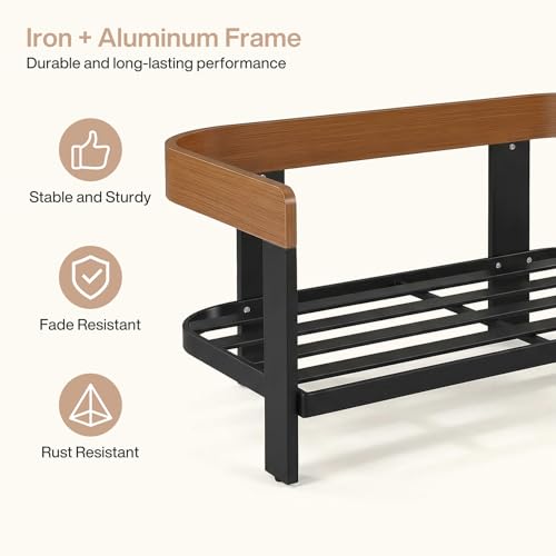 Tribesigns Patio Loveseat Sofa, Outdoor 2-Seater Metal Couch, U-Shape Chair with 8.66\" Thickened Seat & Back Cushion, All-Weather Furniture for Porch, Backyard, Balcony - Thumbnail 6