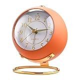 Analog Alarm Clocks,Retro Backlight Cute Simple Design Small Desk Clock with Night Light,Silent Non-