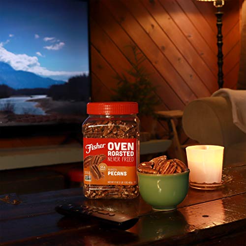 Fisher Snack Oven Roasted Never Fried Mammoth Pecans, 17 Ounces, Made With Sea Salt, Non-Gmo, No Oils, Artificial Ingredients Or Preservatives #TOP5