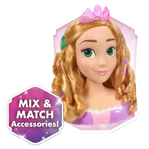 Disney Princess Rapunzel Styling Head, 14-pieces, Pretend Play, Kids Toys for Ages 3 Up by Just Play by Disney - Image 5