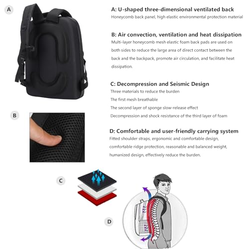 Carrying Case for DJI Air 3S / Air 3,Waterproof Hard Backpack for DJI Air 3S / Air 3 Fly More Combo,RC 2/RC-N2 Remote Controller,Intelligent Flight Battery,Charging Hub and Other Accessories