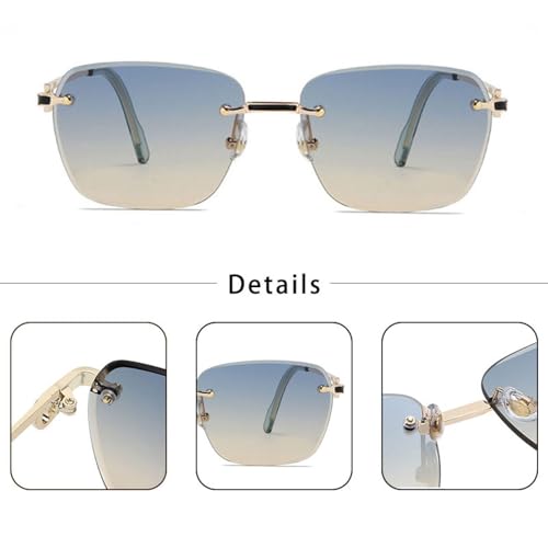 Metal Frameless Glasses Trimmed Full Frame Men's and Women's Uv4003