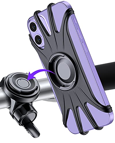 Bike Phone Mount, VUP [Detachable] Silicone Phone Holder for Bicycle, 360Â° Rotatable, Universal Motorcycle Phone Mount for iPhone 12, 12 Pro, Mini, 12 Pro Max, Fit for 4.0-6.7 inch Cellphones