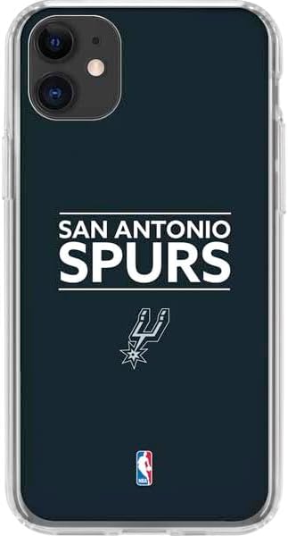 Skinit Clear Phone Case Compatible with iPhone 11 - Officially Licensed NBA San Antonio Spurs Standard - Black Design