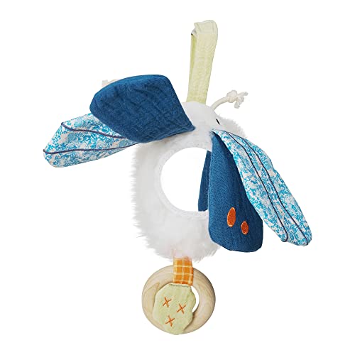 Manhattan Toy Folklore Plush Luna Moth Soft Tactile Baby Travel Toy with Crinkle Fabric Wings, Baby Mirror and Wooden Teether Ring by Manhattan Toy - Image 2