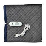 Tapish Electric Blanket Ultrasonic Fabric - Single Bed Warmer - Shock Proof (5 Years Warranty on Remote, Ultrasonic Velvet Fabric, Grey, 30x60 inches, Reversible)