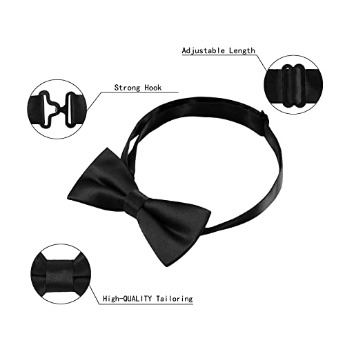 Tripome 2 Pcs Men's Classic Pre-Tied Bow Ties For Men Kids Boys Adjustable Bowtie For Wedding Party Celebrations (Black-2 Pack, L-Adults) #TOP4