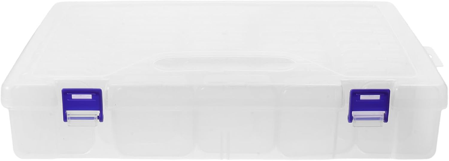 Bead Storage Organizer Box with Hinged Lid and Latch