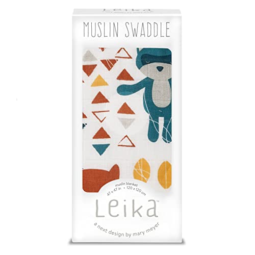 Lulujo Baby Swaddle Blanket| Unisex Softest 100% Cotton Muslin Swaddle Blanket| Neutral Receiving Blanket For Girls & Boys | 47In X 47In | Baby Gift| Fox/Raccoon #TOP1