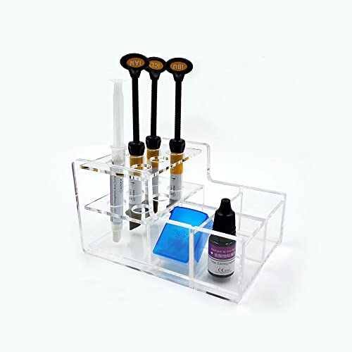 Dental Acrylic Organizer Case Resin Composite Dispenser Syringe Brush Stand Holder Dental Cement Organizer #TOP11
