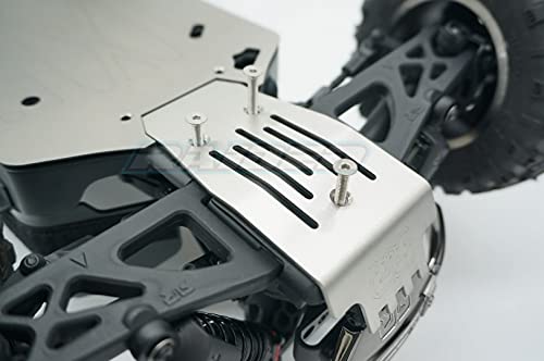 Stainless Steel Front + Center + Rear Chassis Armor Skid Plate Set Fits Arrma 1/10 Big Rock Crew Cab Typhon 3S - Hollow #TOP6