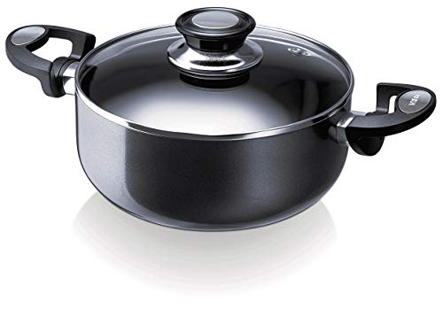 Beka Pro Induc Faitout Antiadhésif 24 cm Aluminium avec Couvercle Verre Inclus - Compatible Tous Feux dont Induction - Garantie 3 ans