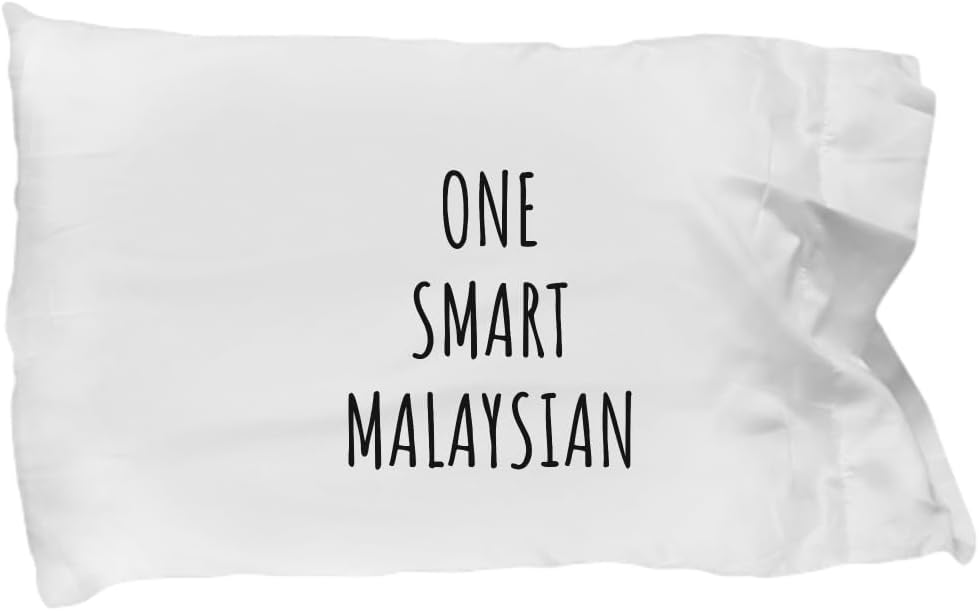 EzGift One Smart Malaysian Pillowcase Funny Malaysia Gift Idea for Clever Men Intelligent Women Geek Quote Gag Joke Pillow Cover Case 20x30