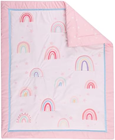 HMtideby Baby Toddler Blanket Quilt Cot Comforter Crib Baby Quilts for Boys and Girls Nursery Bed Throw Blanket 84x107cm-Pink Rainbow