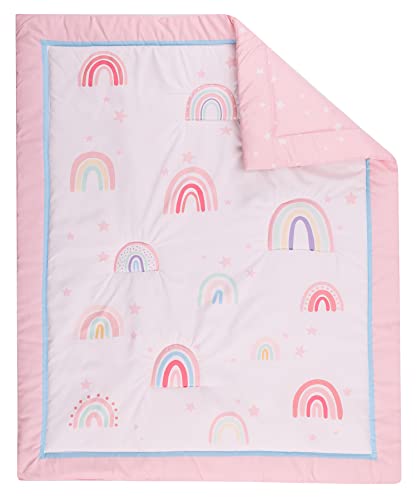 HMtideby Baby Toddler Blanket Quilt Cot Comforter Crib Baby Quilts for Boys and Girls Nursery Bed Throw Blanket 84x107cm-Pink Rainbow - Image 2