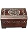 Large Flower and Holly Wood Jewelry Chest with Lock and Key  Keepsake Box