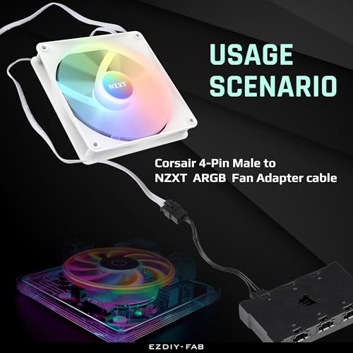 Cable RGB compatible con iCUE Commander CORE para conectar ventiladores NZXT 4