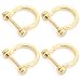 CRAFTMEmore D-Rings Screw in Shackle Horseshoe U Shape D Ring DIY Leather Craft Key Holder Purse Accessories for 3/4 Inch Strap 4 pcs (Gold)