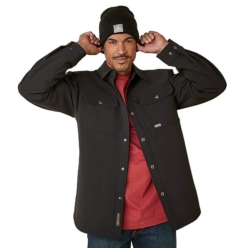 ARIAT Men's Rebar DuraStretch Utility Softshell Shirt Jacket - Black, Small