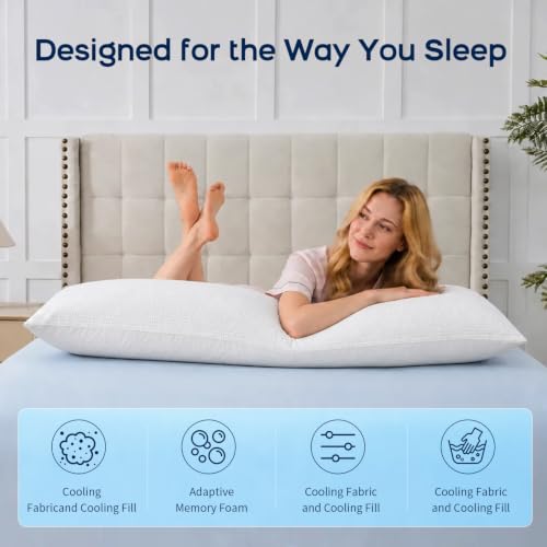 KISSKI Full Body Pillow for Side Sleepers, Memory Foam Long Pillow White by KISSKI - Used condition - Image 8