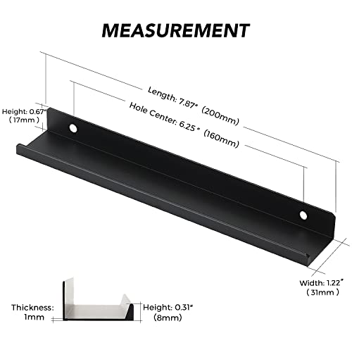 Image of Ravinte 10 Pack Finger Pulls for Cabinets 200mm /7.87 inch Length Black Pulls | 160mm /6.25 inch Hole Center Concealed Handles, Tab Handle Profile, Minimal Look, For Kitchen Drawers Tab Handle
