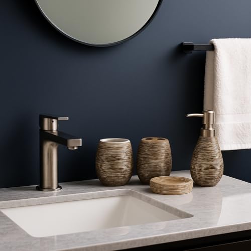 Set accessoires salle de bain 4 pièces grès céramique Percilun