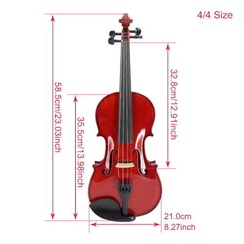 Image of Yinfente Acoustic Electric Violin 4 /4 Full Size Violin Profesional 4 String Maple Spruce For Student,Violin For Beginners With Case,Brazilwood Bow,Cable,Cleaning Cloth,Rosin