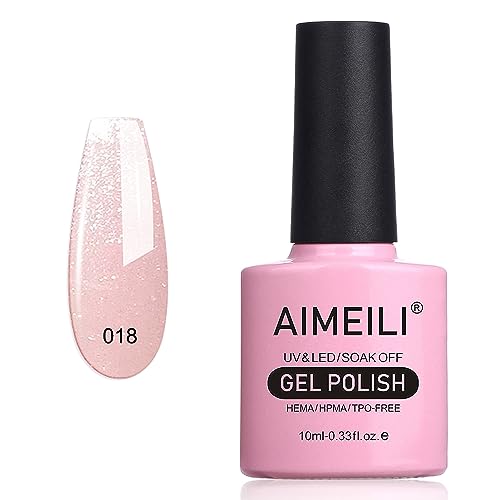 AIMEILI UV LED Gellack ablösbarer Glitzer Gel Nagellack Schimmer Gel Polish (018)