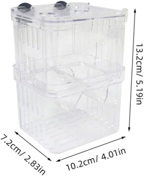 3pcs Fish Breeding Box Aquarium Isolation Tank with Suction Cups Plastic Fish Nursery Incubator for Small Shrimp in Home Aquariums