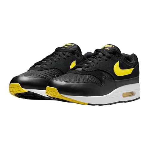 Nike Herren Air Max 1 ESS Sneaker, Black Opti Yellow Summit White, 46 EU
