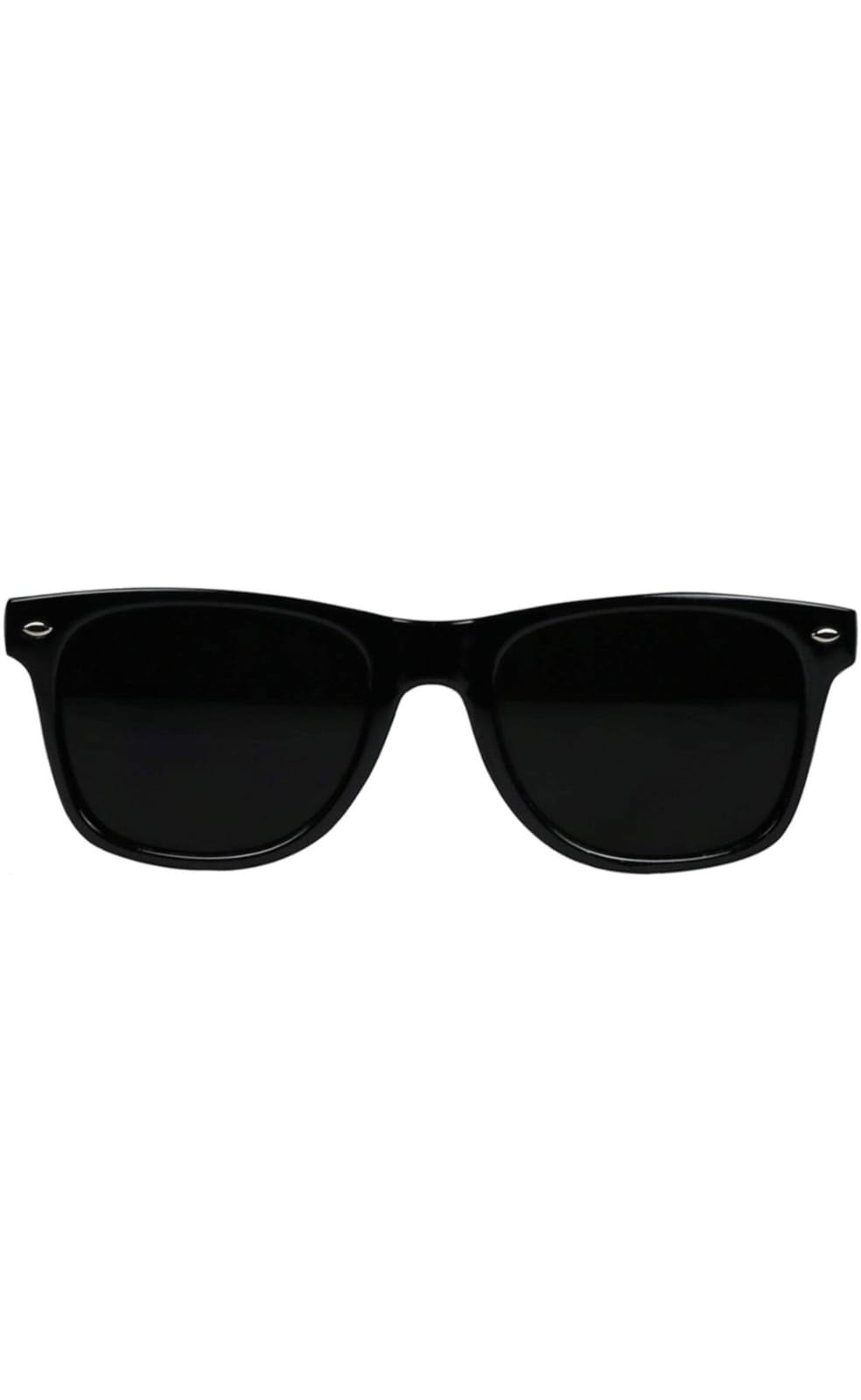 Classic Wayfarer Sunglasses, Black Frame, Dark Tinted Lenses, UV Protection-image-15