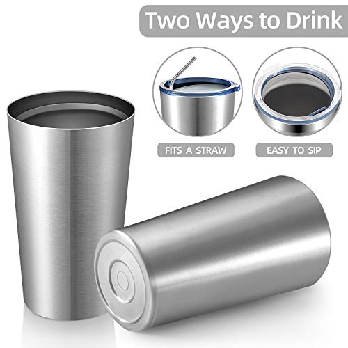 Meway 16Oz Tumbler 8 Pack Stainless Steel Travel Coffee Mug With Lid ,Double Wall Insulated Coffee Cup Gift In Bulk For Women For Home, Office, Travel Great(Silver, 8 Pack) #TOP3