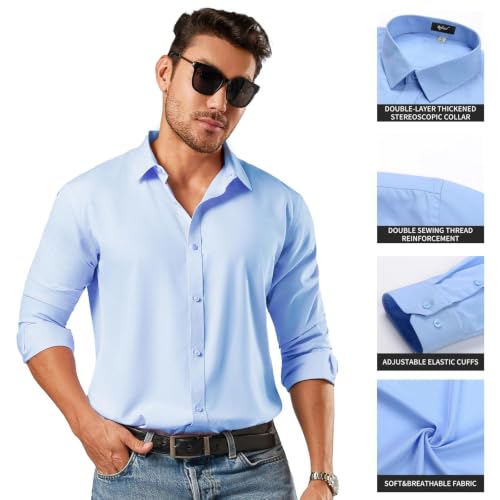 Dress Shirts for Men Big and Tall(XL Big-6XL Big Tall) Button Down Shirts by BEFRIED - Used condition - Image 3