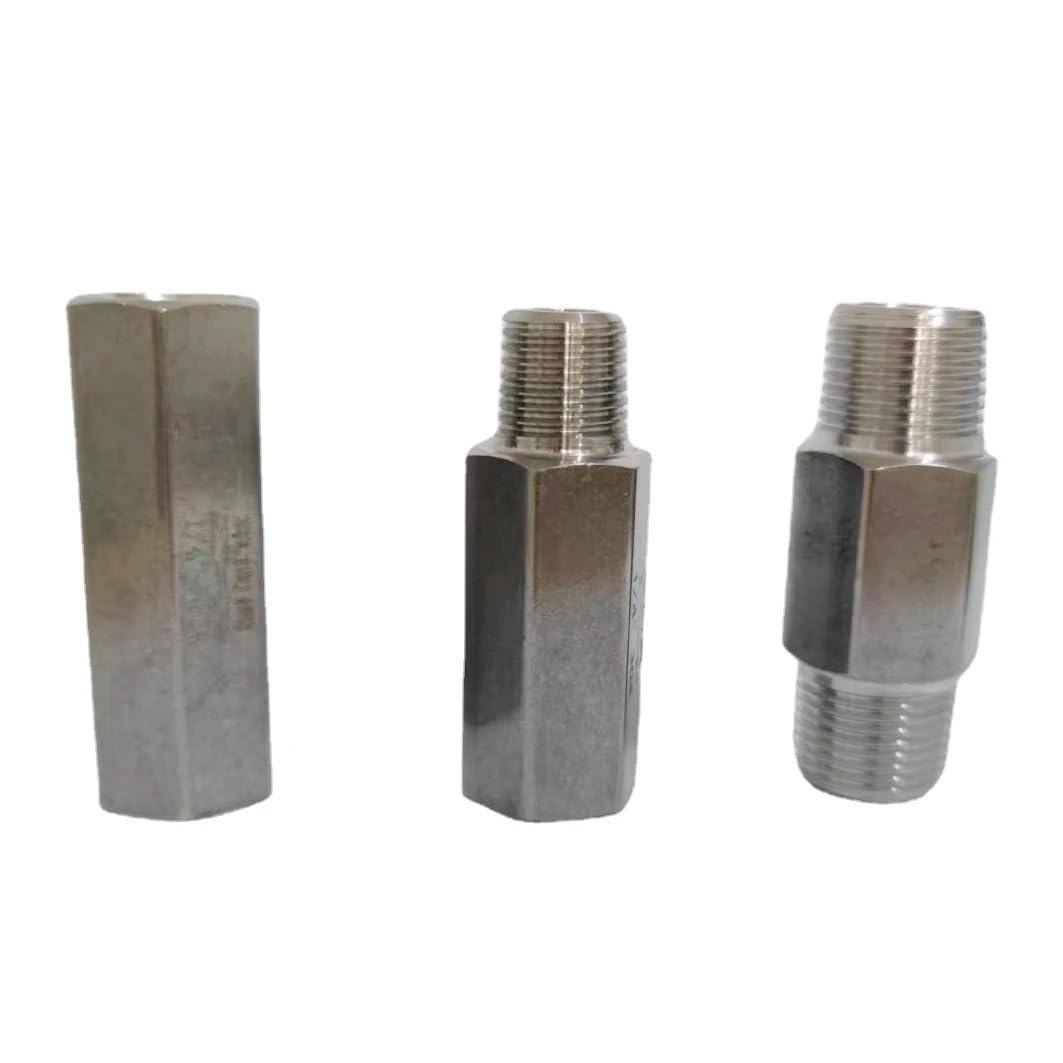 Válvula de retención unidireccional hexagonal hembra a macho BSP de 3/4" (1 unidad), antirretorno, en línea, acero inoxidable 304