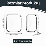 2 sztuki etui kompatybilne z Huawei Watch Fit 3, przezroczyste twarde etui PC ze szkłem hartowanym, ochraniacz ekranu HD, pełna ochrona przed zarysowaniami i wstrząsami do zegarka fitness