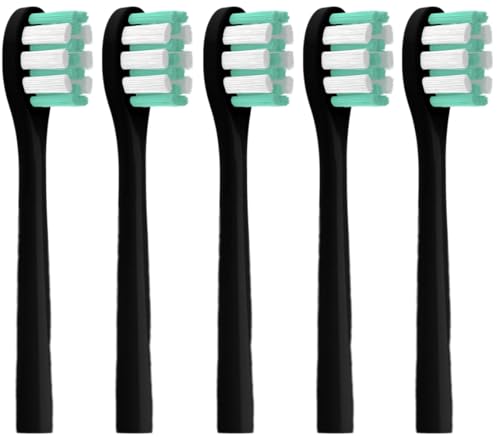 Pacote de 5 cabeças de substituição compatível com cabeças de substituição 7MAGIC, adequado para escova de dentes elétrica D36, cor preta