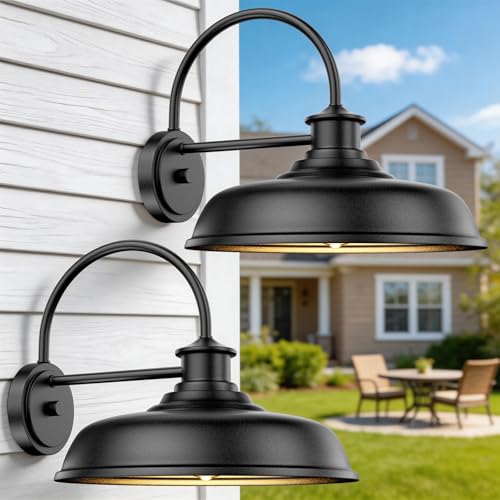 14 inch Gooseneck Barn Lights Large Outdoor Wall Sconces Exterior Lighting by Worthyworld - Used condition - US$66.48