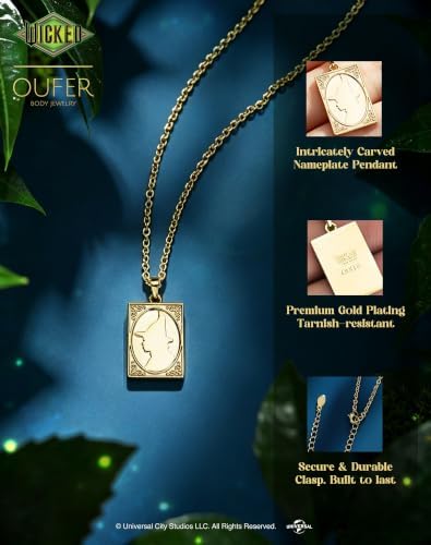 OUFER | WICKED Pendant Necklace-Elphaba 18K Gold Plated Necklace For Women Men — view 2